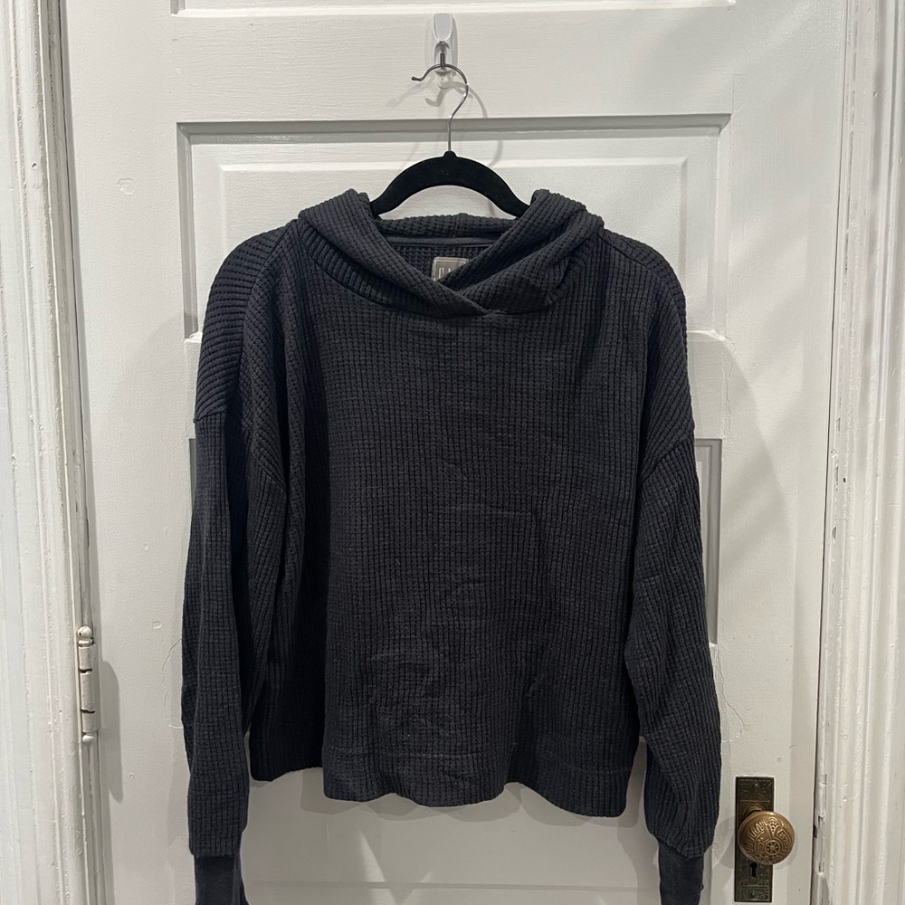 GAP Charcoal Waffle Knit Hoodie